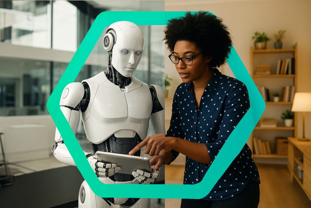 Team collaborating in a modern digital workplace